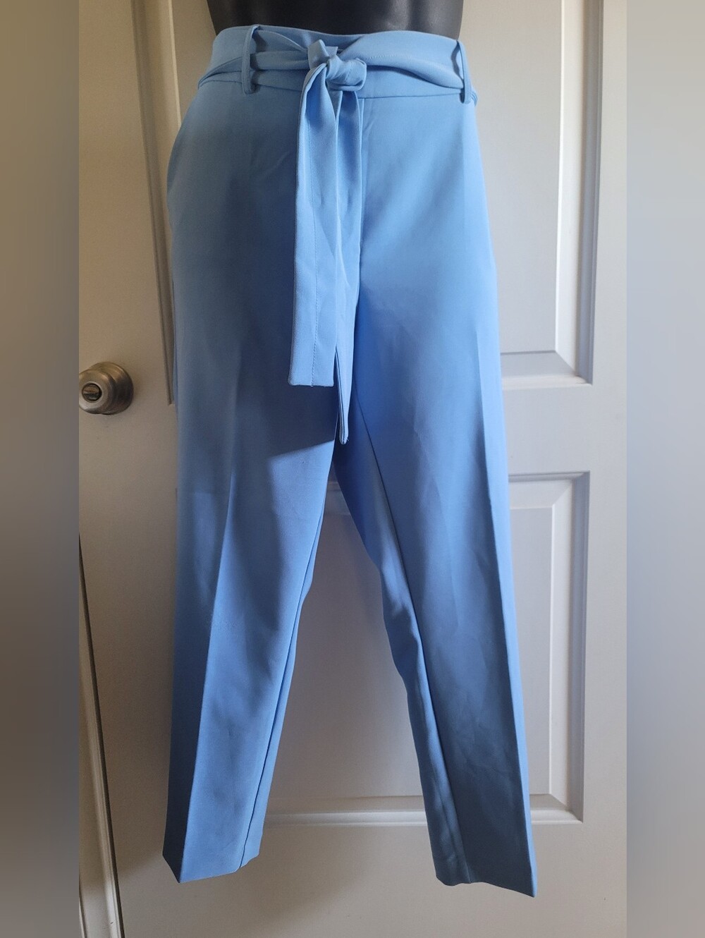 Straight-Leg Tie-Waist Pants in Light Blue - Picture 6 of 6